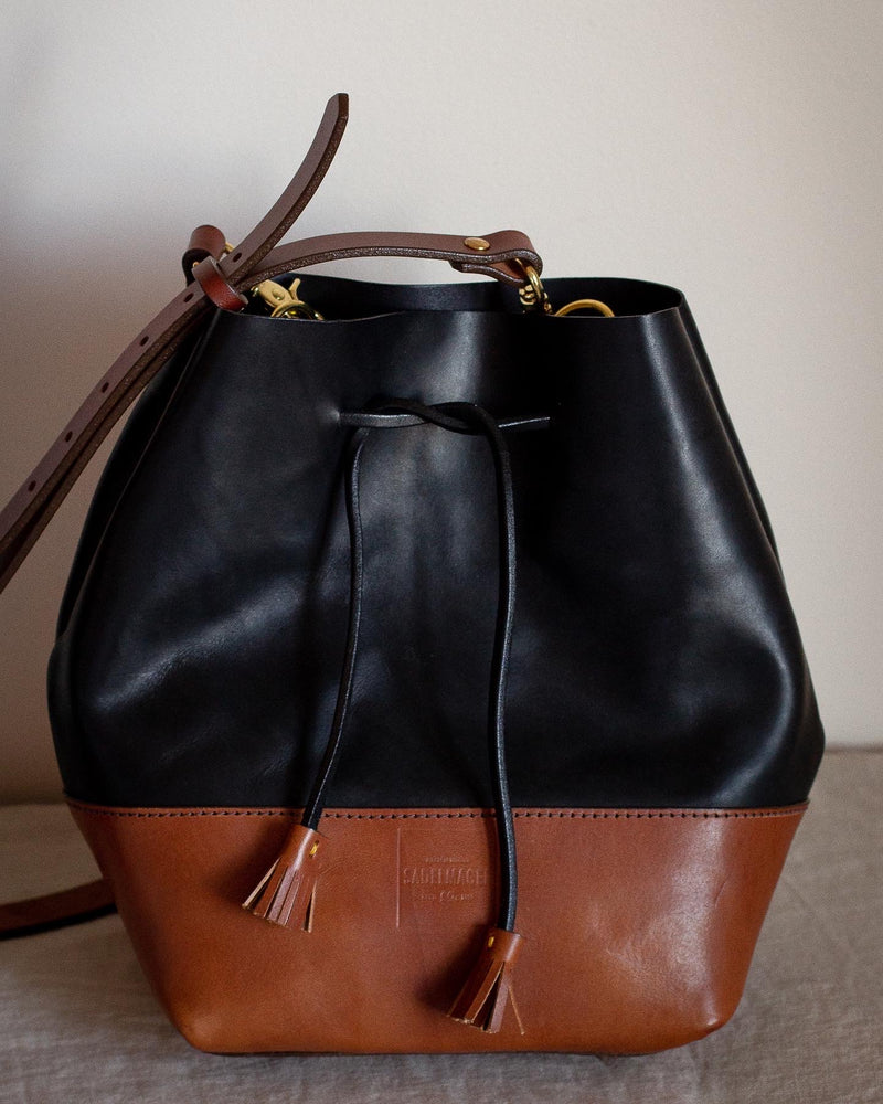 leather bag canada two tone bucket