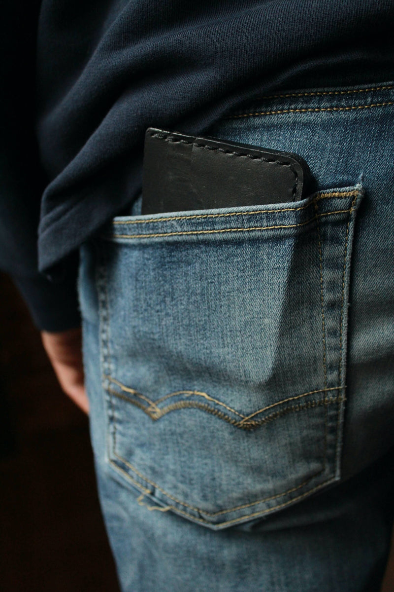 hunter slim wallet no.2 in black in backpocket 