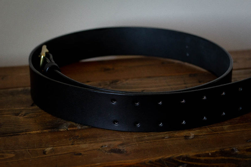 solid genuine leather black belt