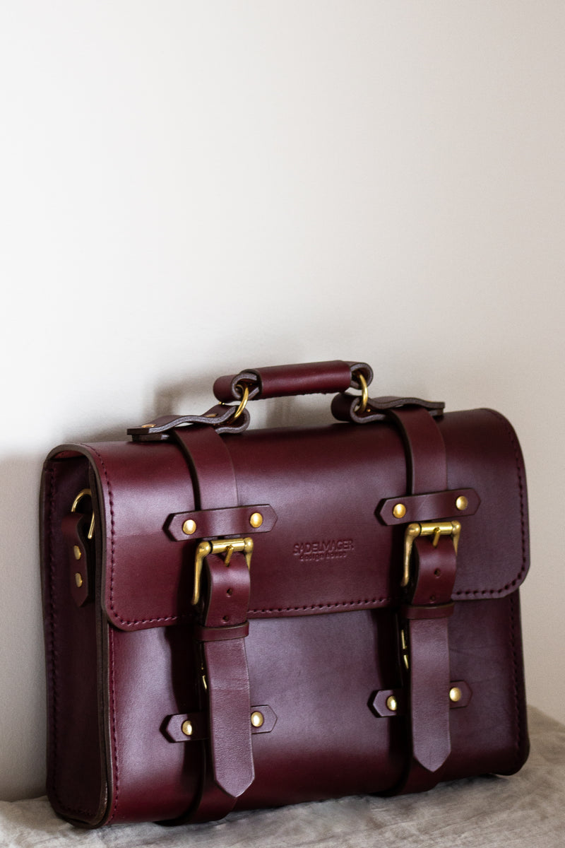 leather bag canada oxblood red with brass 