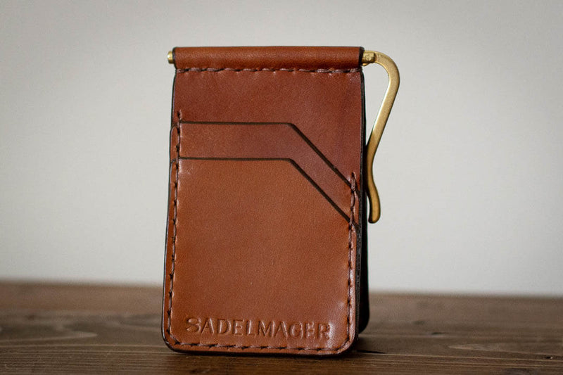 made in canada leather wallet with moeny clip