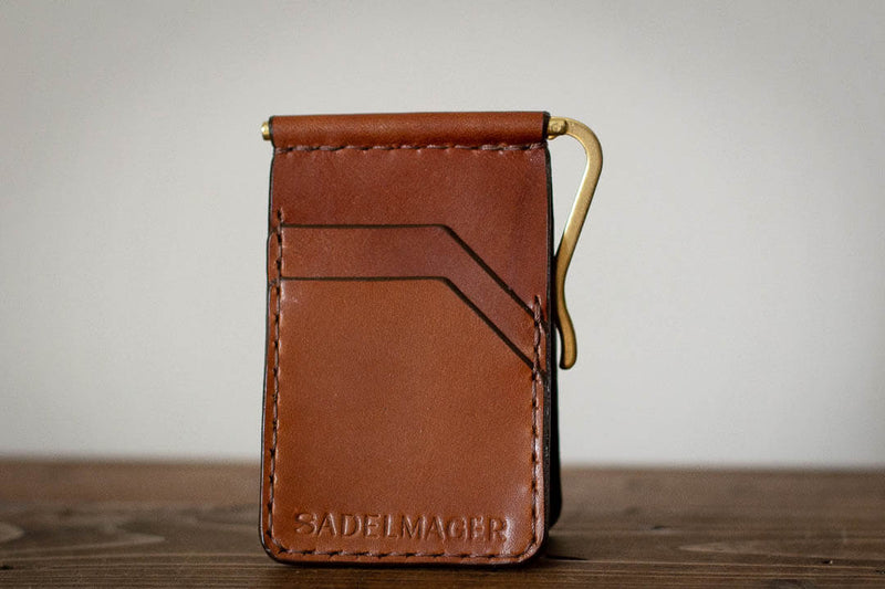 sleek profile leather wallet with money clip 