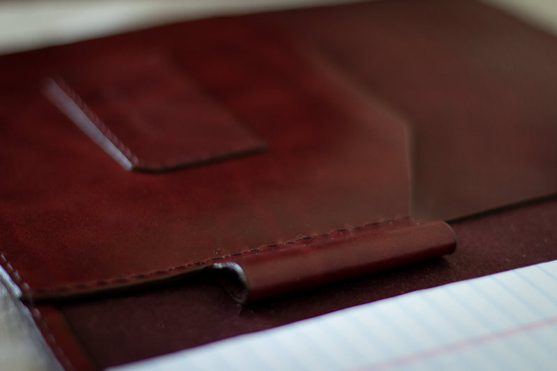 red leather notebook made in toronto