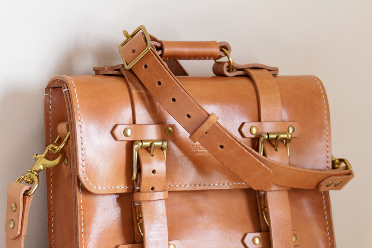 russet leather satchel sustainable toronto