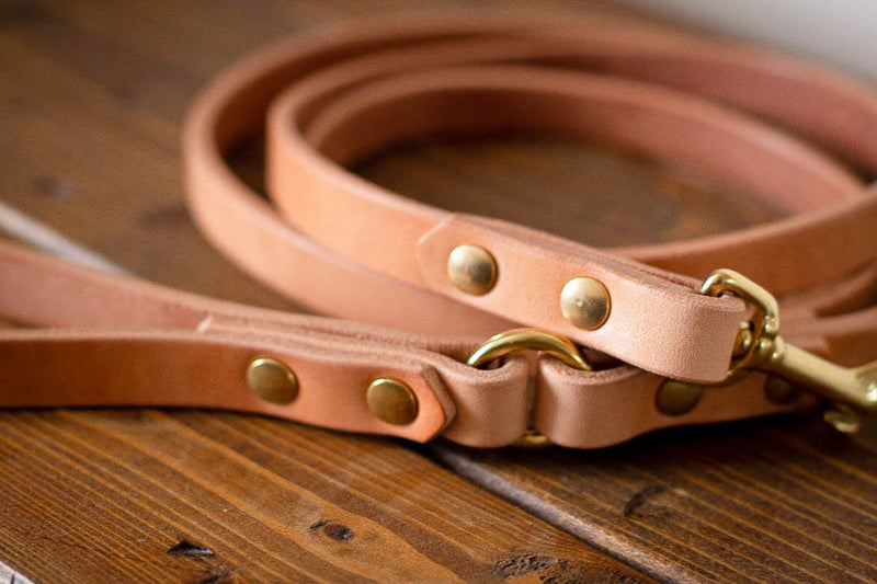 custom solid leather made in canada leather leash