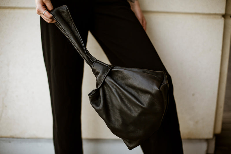 Shoulder Bag / Crossbody Purse / Brown-black Faux Leather Bag - Etsy | Faux  leather bag, Purses crossbody, Vegan leather bag