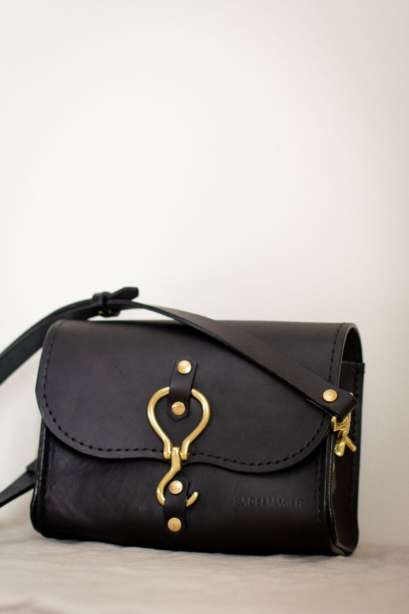 leather black made in canada satchel