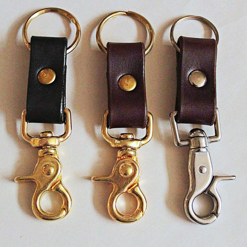 Leather hunter key clip in different colors and finishes
