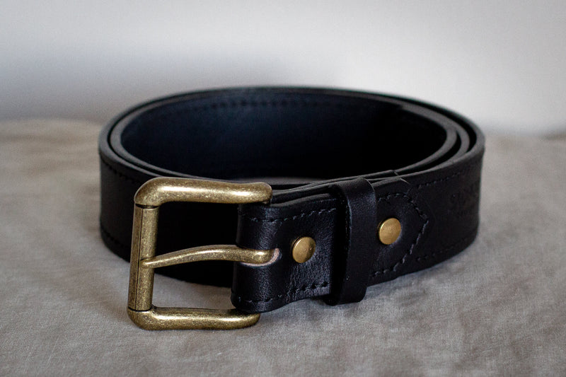 leather belt black made in canada