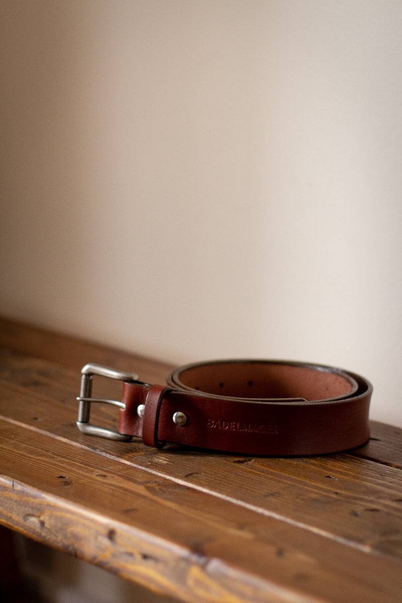 made in canada genuine leather belt medium brown
