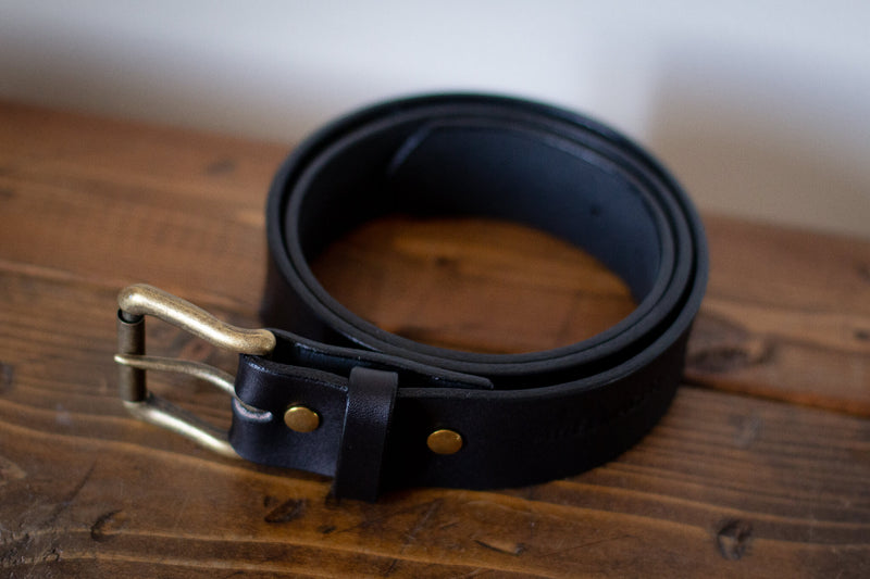 black made in canada leather belt