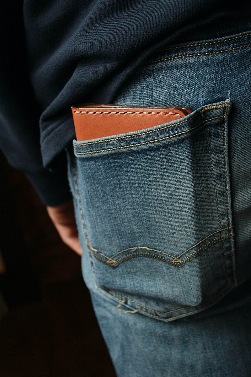 leather hunter notebook for field notes in Buckingham brown inside back pocket 