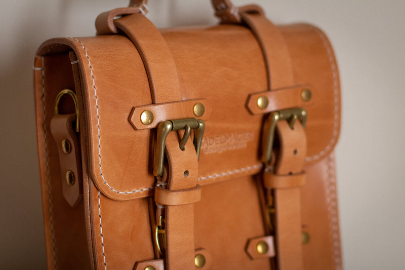 details small leather made in canada satchel backpack