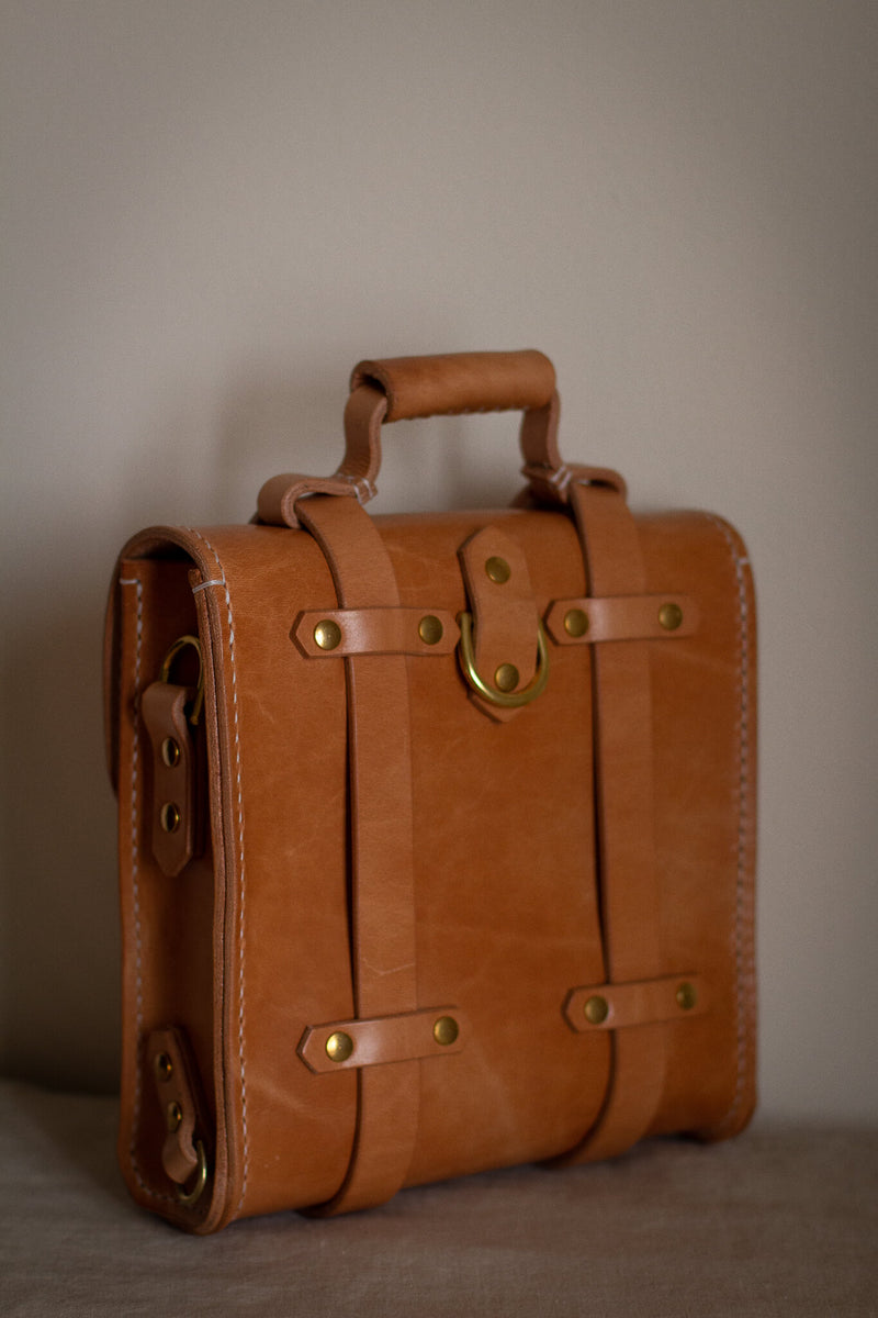 details leather satchel backpack