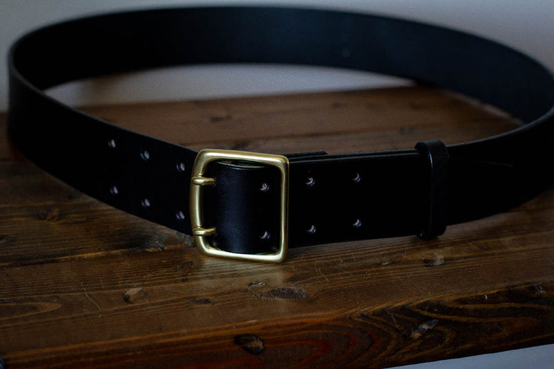 made in canada black leather belt