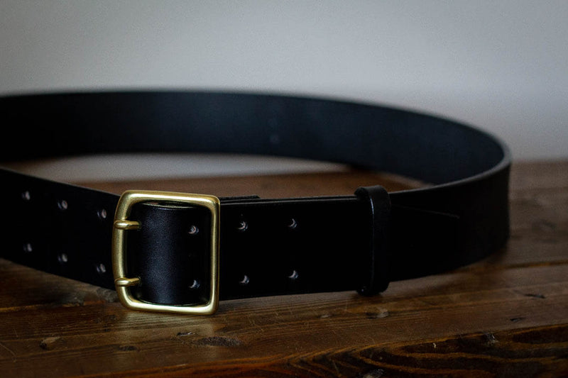 solid genuine black leather belt