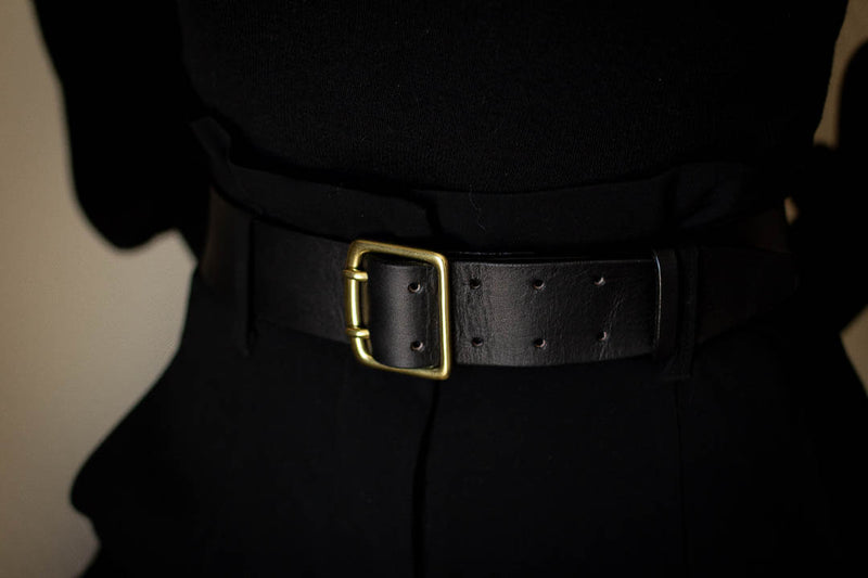 made in canada genuine solid leather black belt