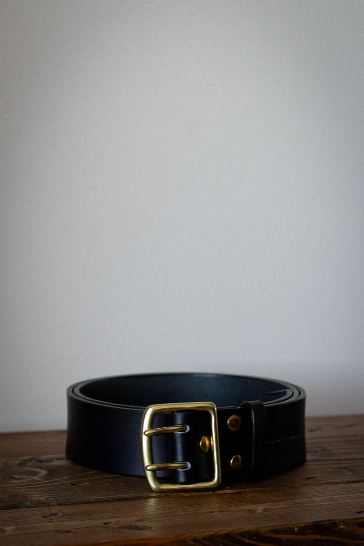 made in Canada black leather belt