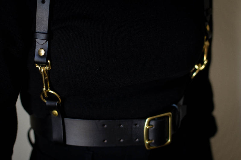 details custom leather body harness toronto