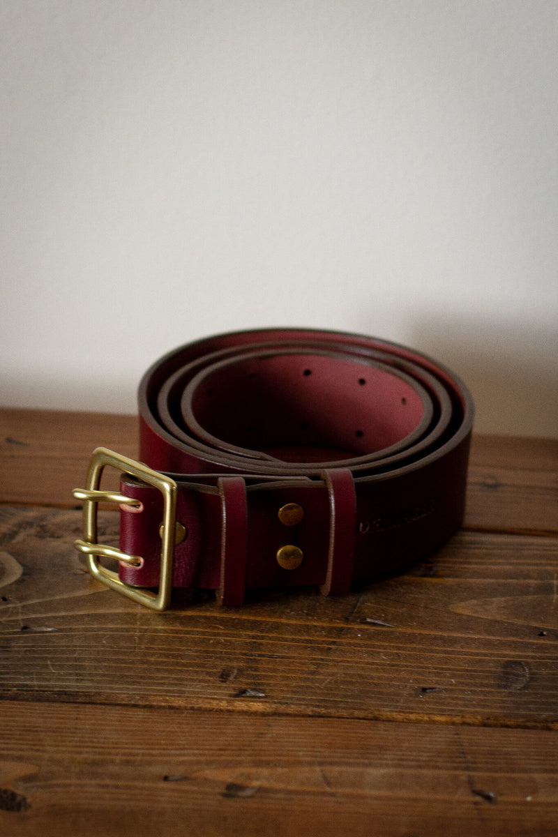made in canada wide leather belt red
