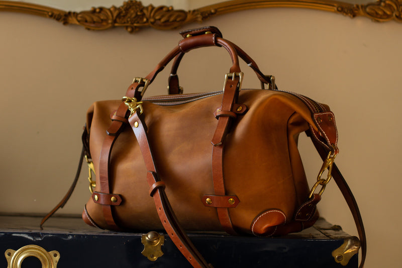 side view leather duffel bag canada