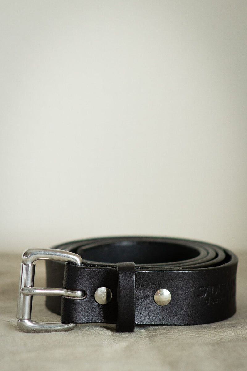 made in canada leather belt lifetime guarantee black and stainless