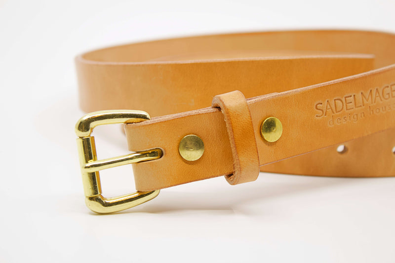 russet Sadelmager Fjord Belt 1"  with brass buckle 