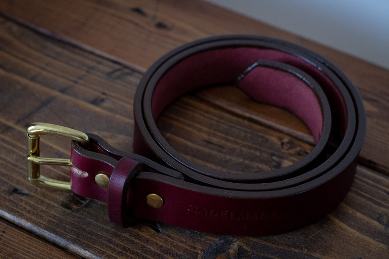 made in canada solid leather saddle maker belt