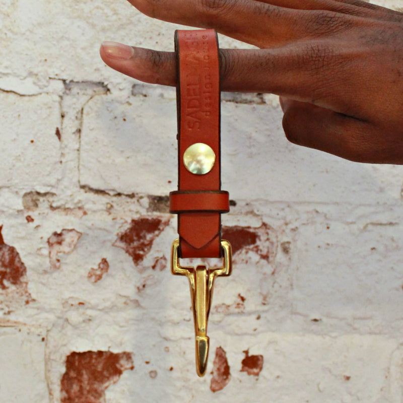 shire leather key clip in buckingham brown