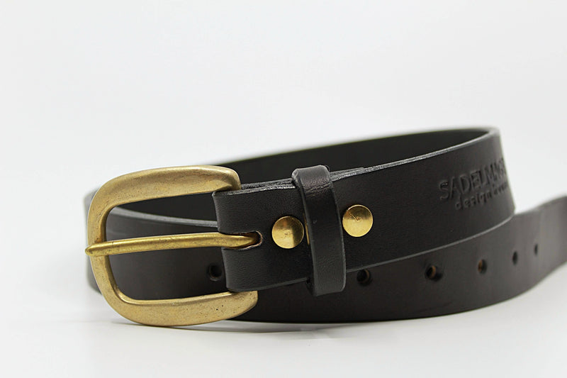 made in canada black leather belt