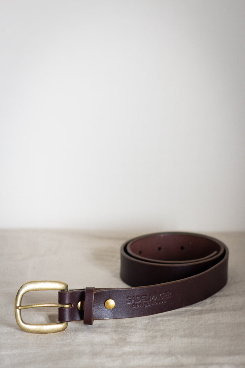 made in canada brown leather belt 