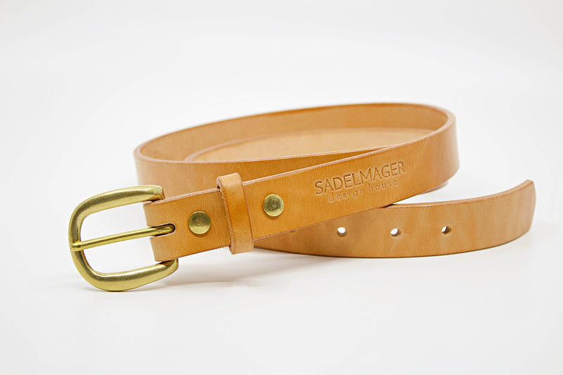russet leather morgan belt 1" with brass buckle