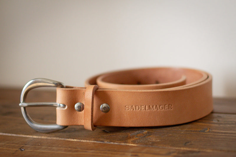 made in canada tan leather belt stainless