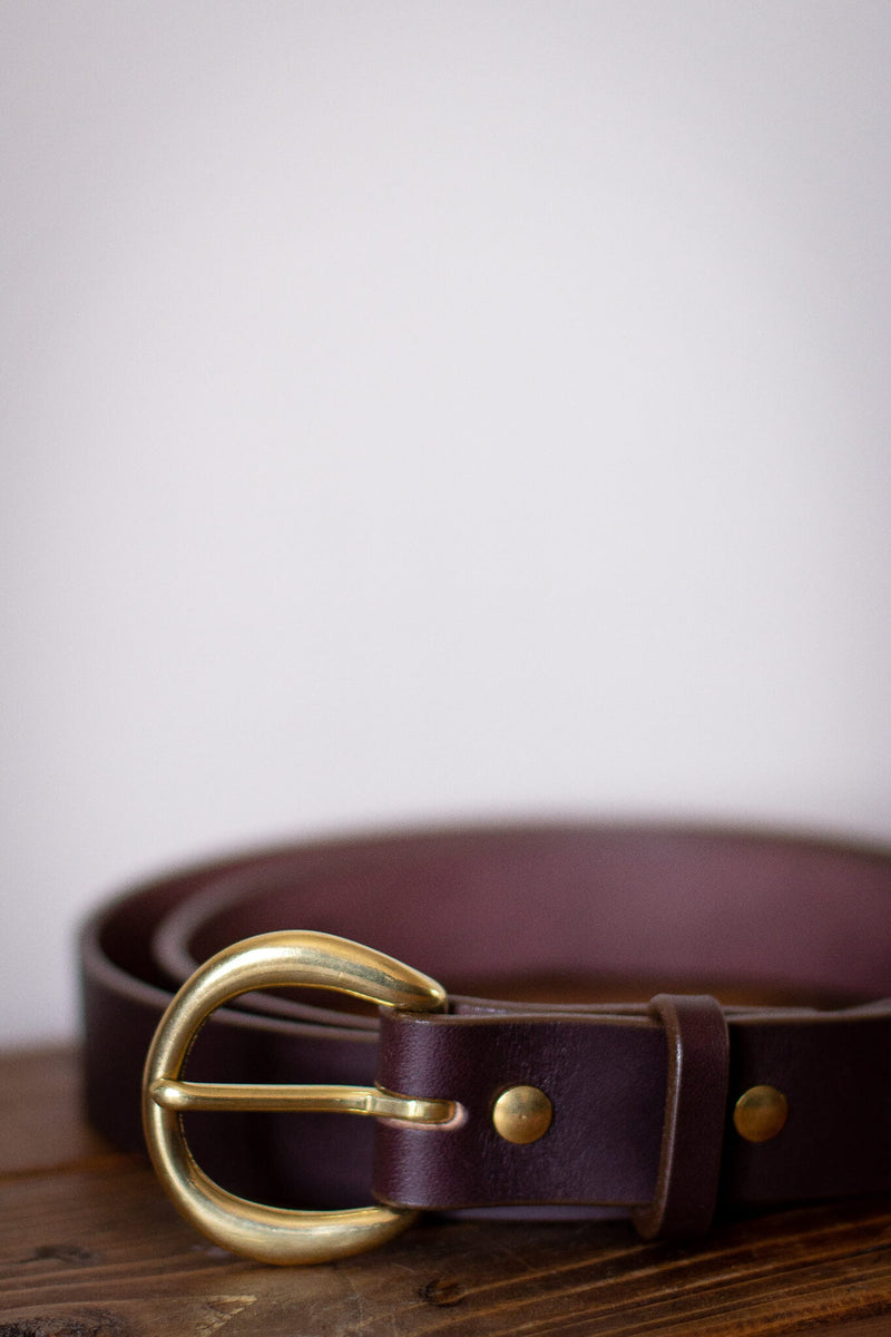 dark brown saddle maker belt canada