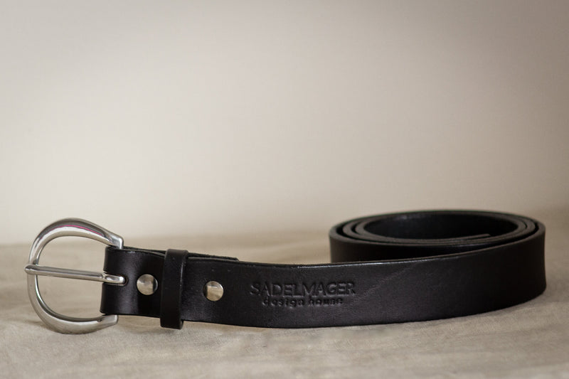 heel buckle western belt black and stainless steel made in canada