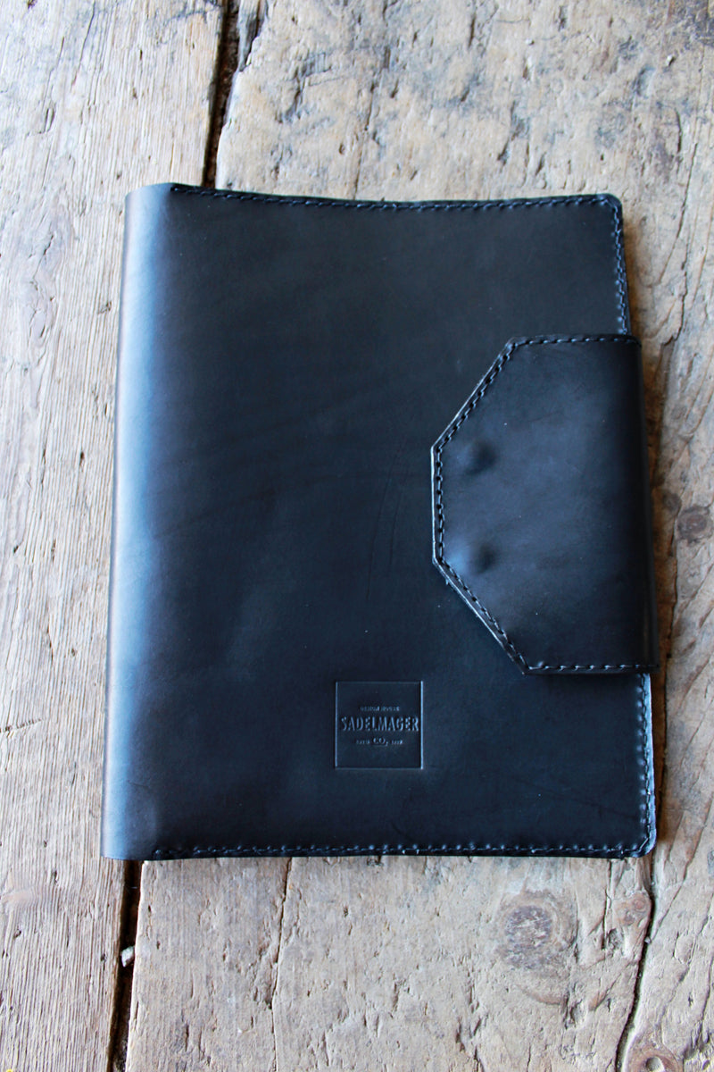 front side shire dossier notepad case in black