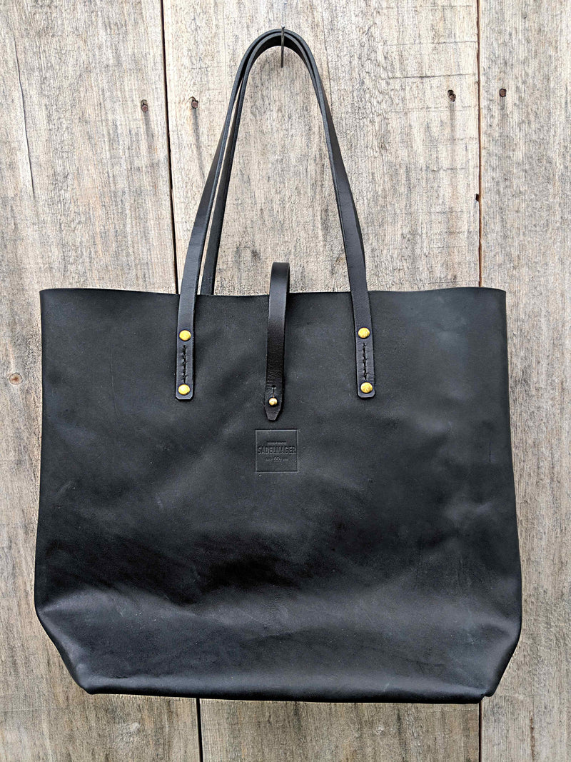 Shire leather tote in black made in canada