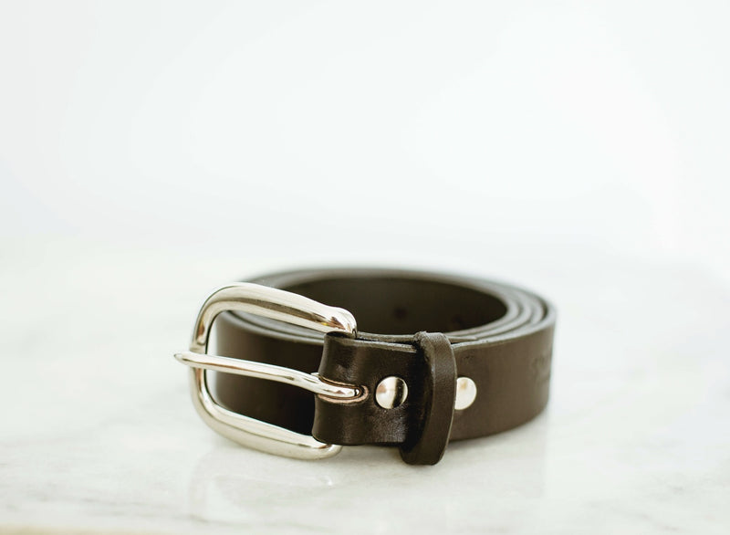  leather morgan belt 1-1/4"in black with stainless steel buckle 